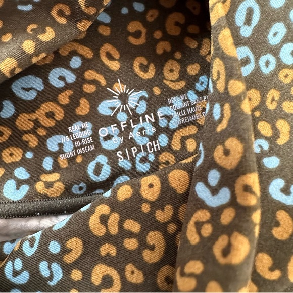 Aerie OFFLINE Green Leopard Print Leggings S - Picture 6 of 8